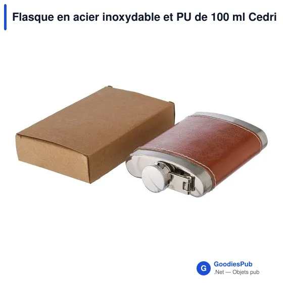 Flasque personnalisable en acier inoxydable avec logo - modèle Cedric - Image 8