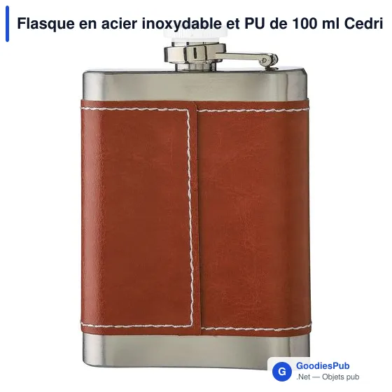 Flasque personnalisable en acier inoxydable avec logo - modèle Cedric - Image 9