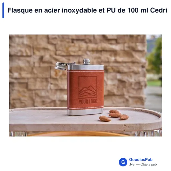 Flasque personnalisable en acier inoxydable avec logo - modèle Cedric - Image 10
