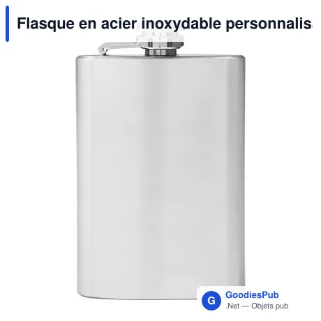 Flasque en acier inoxydable personnalisable avec logo - Ingrid