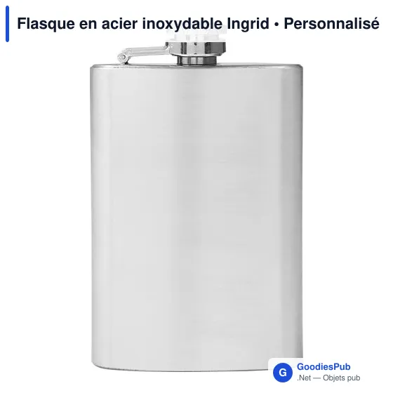 Flasque en acier inoxydable personnalisable avec logo - Ingrid - Image 1