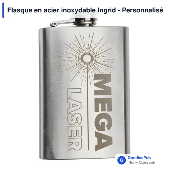 Flasque en acier inoxydable personnalisable avec logo - Ingrid - Image 2