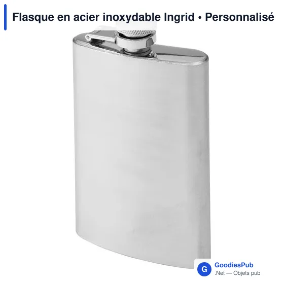 Flasque en acier inoxydable personnalisable avec logo - Ingrid - Image 3