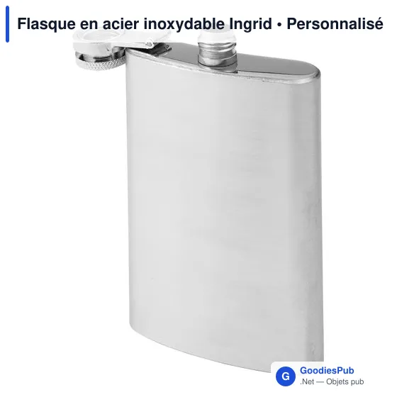 Flasque en acier inoxydable personnalisable avec logo - Ingrid - Image 4