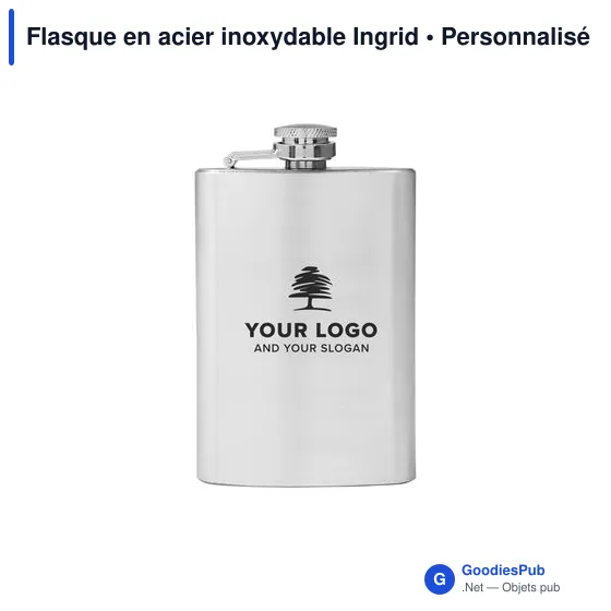 Flasque en acier inoxydable personnalisable avec logo - Ingrid - Image 5