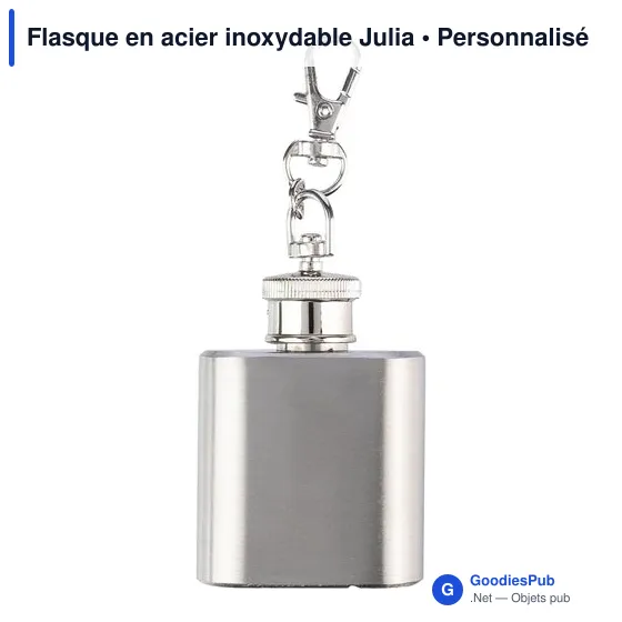 Flasque personnalisable en acier inoxydable avec logo - Julia - Image 1