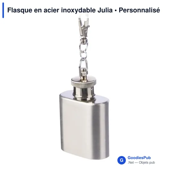 Flasque personnalisable en acier inoxydable avec logo - Julia - Image 2