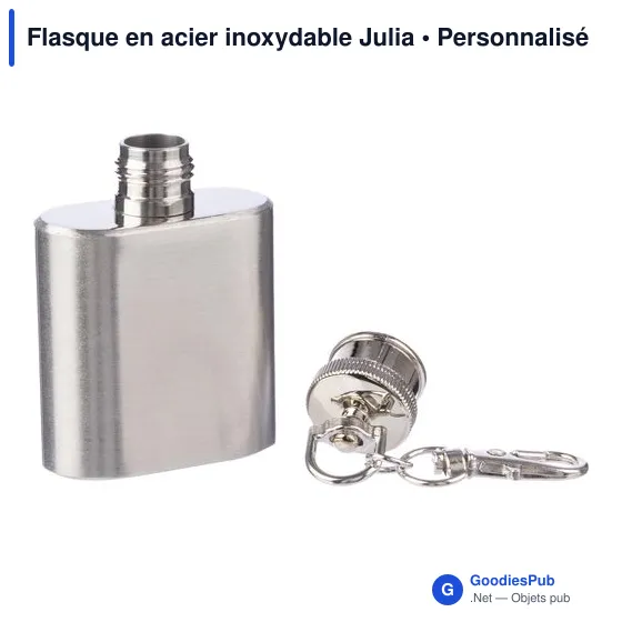 Flasque personnalisable en acier inoxydable avec logo - Julia - Image 3
