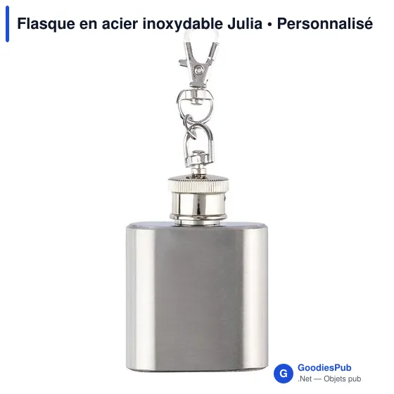 Flasque personnalisable en acier inoxydable avec logo - Julia - Image 4