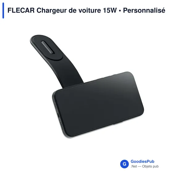 Chargeur de voiture personnalisable 15W avec logo - FLECAR - Image 2