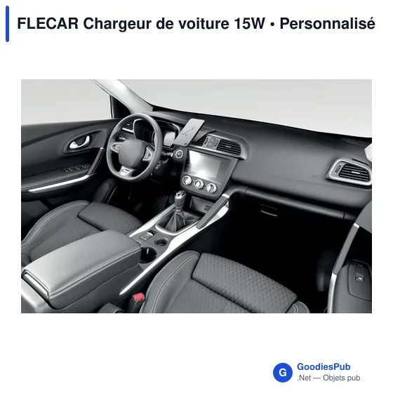 Chargeur de voiture personnalisable 15W avec logo - FLECAR - Image 12