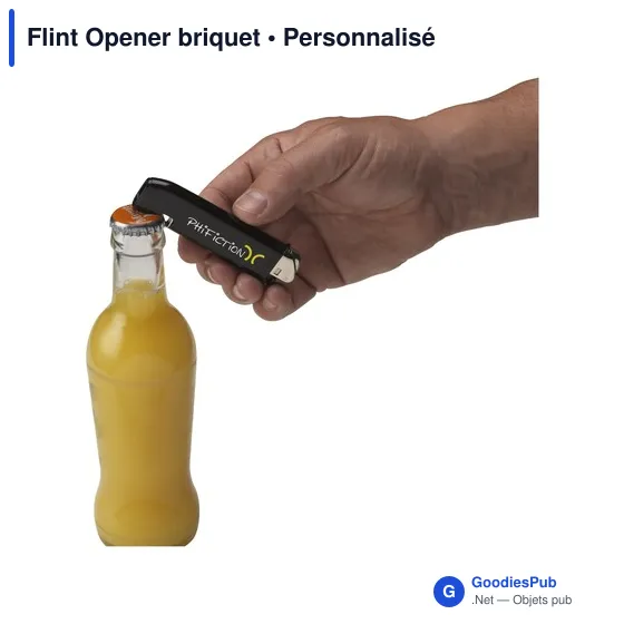 Briquet personnalisable Flint Opener avec logo - Flameclub® - Image 1