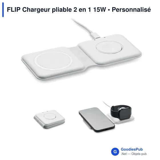 FLIP Chargeur pliable 2 en 1 15W - Image 1