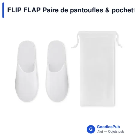 FLIP FLAP Paire de pantoufles & pochette