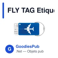 FLY TAG Etiquette à bagage en aluminium - Miniature 1