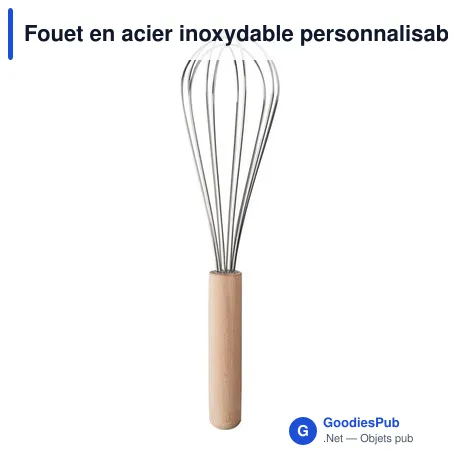 Fouet en acier inoxydable personnalisable avec logo - Ilani