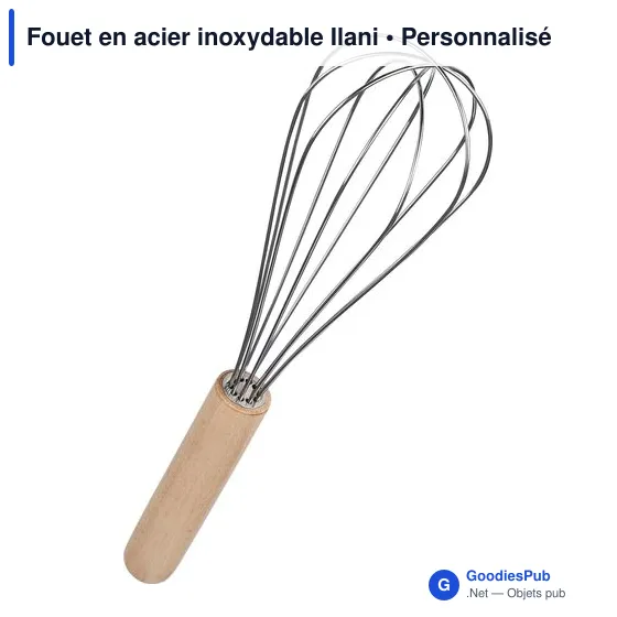 Fouet en acier inoxydable personnalisable avec logo - Ilani - Image 2