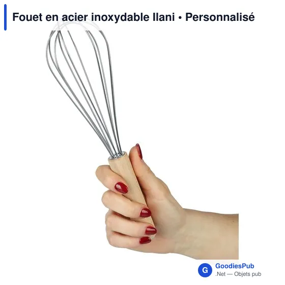 Fouet en acier inoxydable personnalisable avec logo - Ilani - Image 4