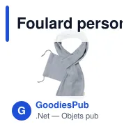 Foulard personnalisable en coton organique avec logo - Foulard Betty - Miniature 1