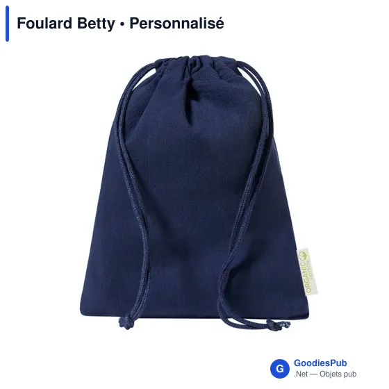 Foulard personnalisable en coton organique avec logo - Foulard Betty - Image 3