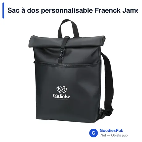 Sac à dos personnalisable Fraenck James Backpack 17p avec logo