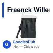 Sac à dos personnalisable Fraenck Willem avec logo - Miniature 2