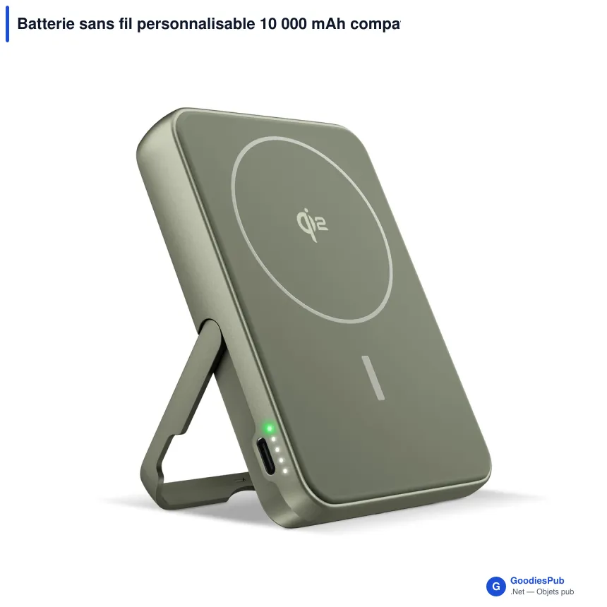 Batterie sans fil personnalisable 10 000 mAh compatible MagSafe avec logo - Fresh 'n Rebel - Image 2
