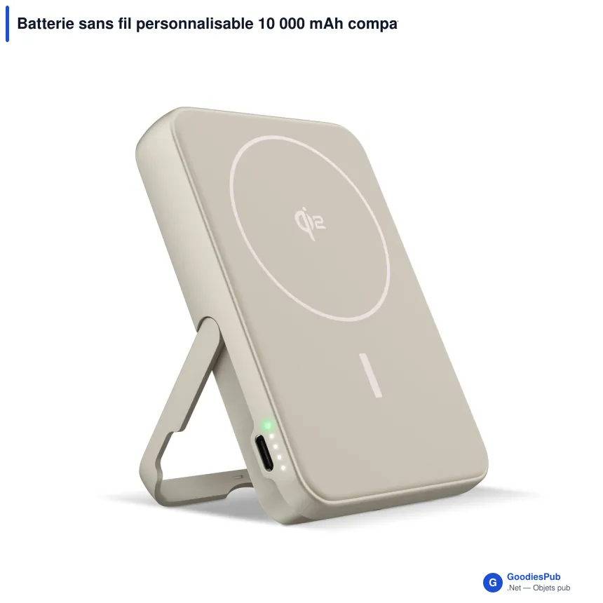 Batterie sans fil personnalisable 10 000 mAh compatible MagSafe avec logo - Fresh 'n Rebel - Image 3