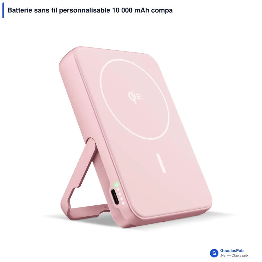 Batterie sans fil personnalisable 10 000 mAh compatible MagSafe avec logo - Fresh 'n Rebel - Image 4