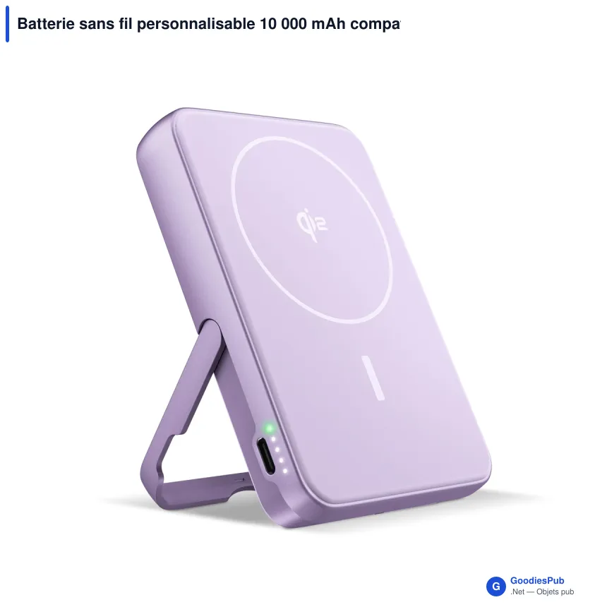 Batterie sans fil personnalisable 10 000 mAh compatible MagSafe avec logo - Fresh 'n Rebel - Image 5