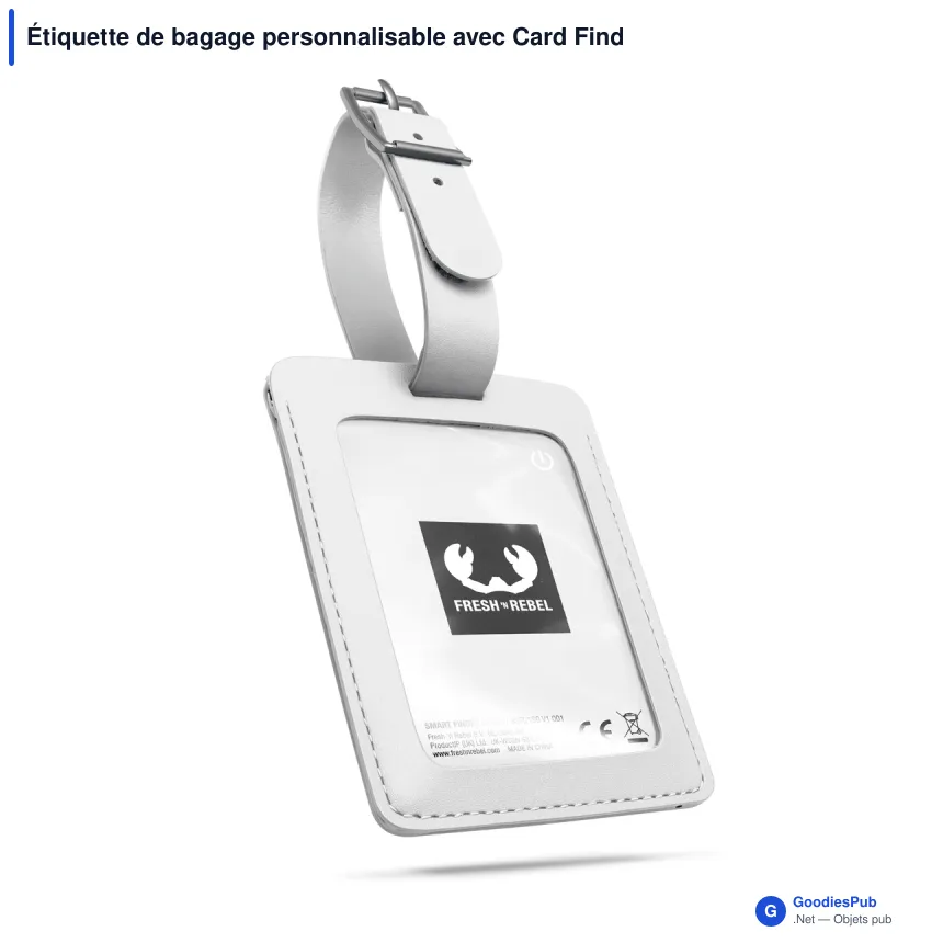 Étiquette de bagage personnalisable avec Card Finder et logo - Fresh 'n Rebel - Image 2