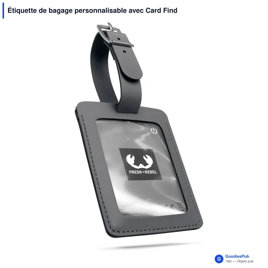 Étiquette de bagage personnalisable avec Card Finder et logo - Fresh 'n Rebel - Image 3