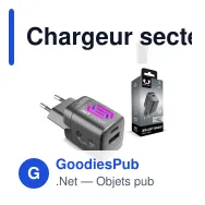 Chargeur secteur personnalisable 30 W GaN USB-C et USB-A avec logo - Fresh 'n Rebel - Miniature 1