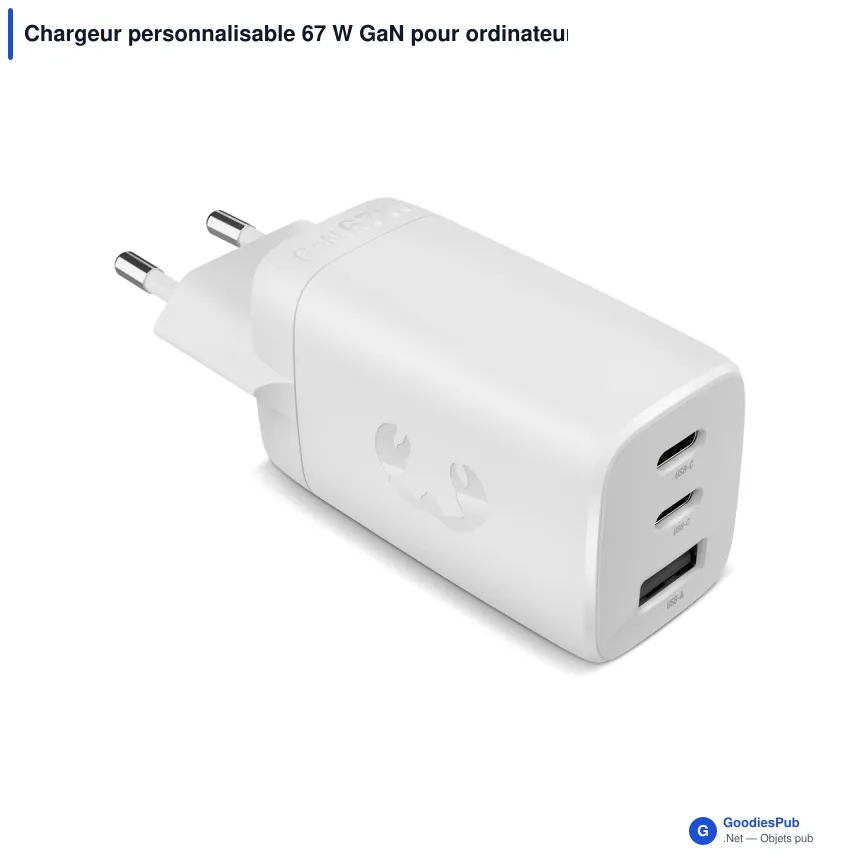 Chargeur personnalisable 67 W GaN pour ordinateur portable avec logo - Fresh 'n Rebel - Image 2