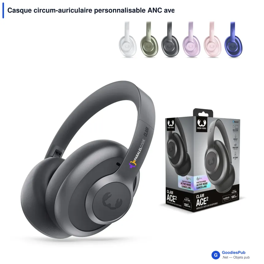 Casque circum-auriculaire personnalisable ANC avec logo - Fresh 'n Rebel Clam Ace 2 - Image 1