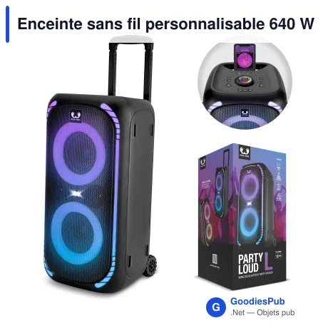 Enceinte sans fil personnalisable 640 W avec logo - Fresh 'n Rebel Party Loud L