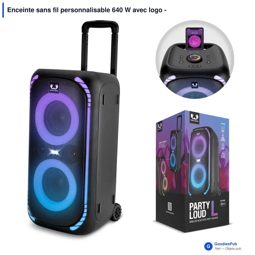 Enceinte sans fil personnalisable 640 W avec logo - Fresh 'n Rebel Party Loud L - Image 1