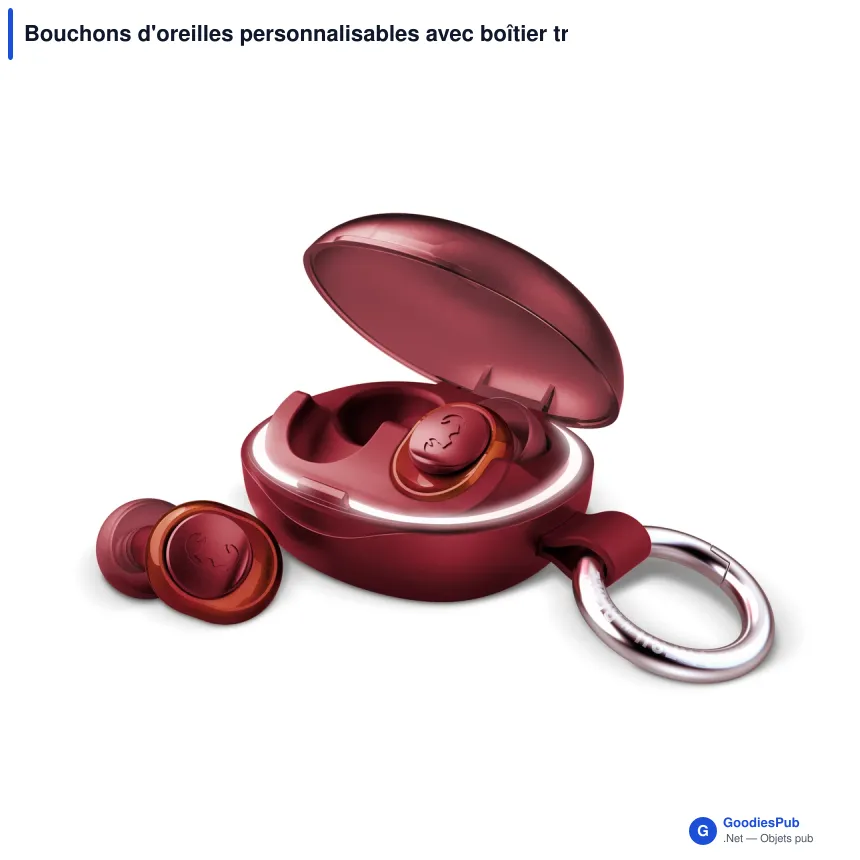 Bouchons d'oreilles personnalisables avec boîtier tracker et logo - Pearls Radiant - Image 2