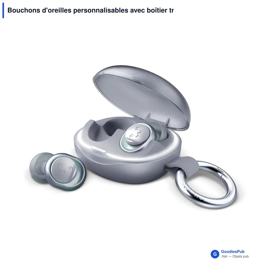 Bouchons d'oreilles personnalisables avec boîtier tracker et logo - Pearls Radiant - Image 4
