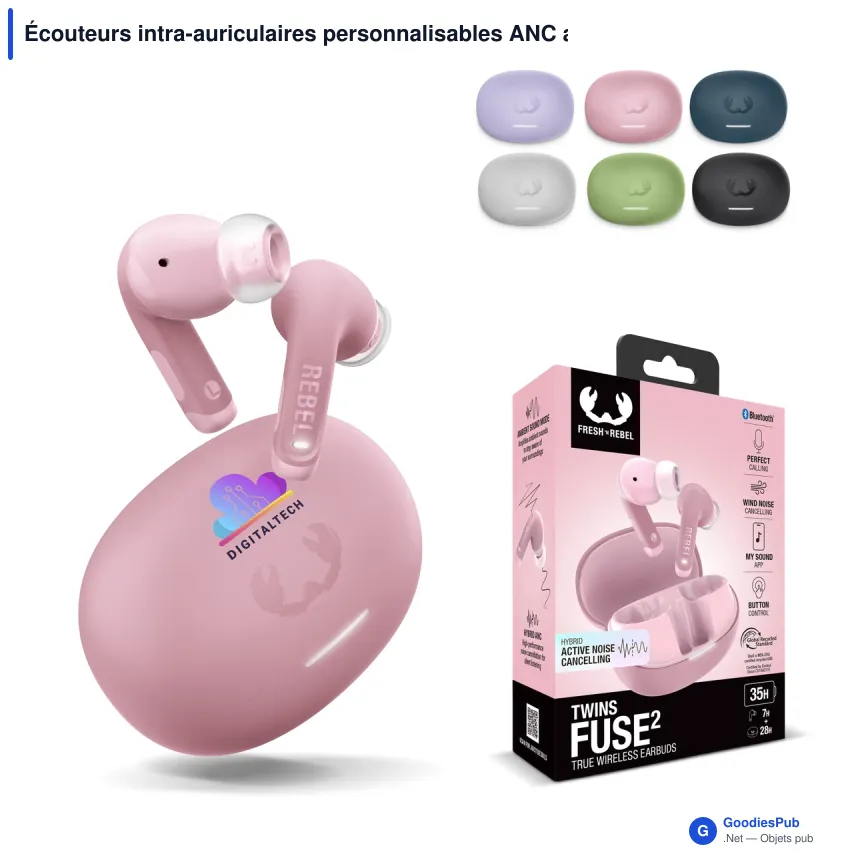Écouteurs intra-auriculaires personnalisables ANC avec logo - Fresh 'n Rebel Twins Fuse 2 - Image 1
