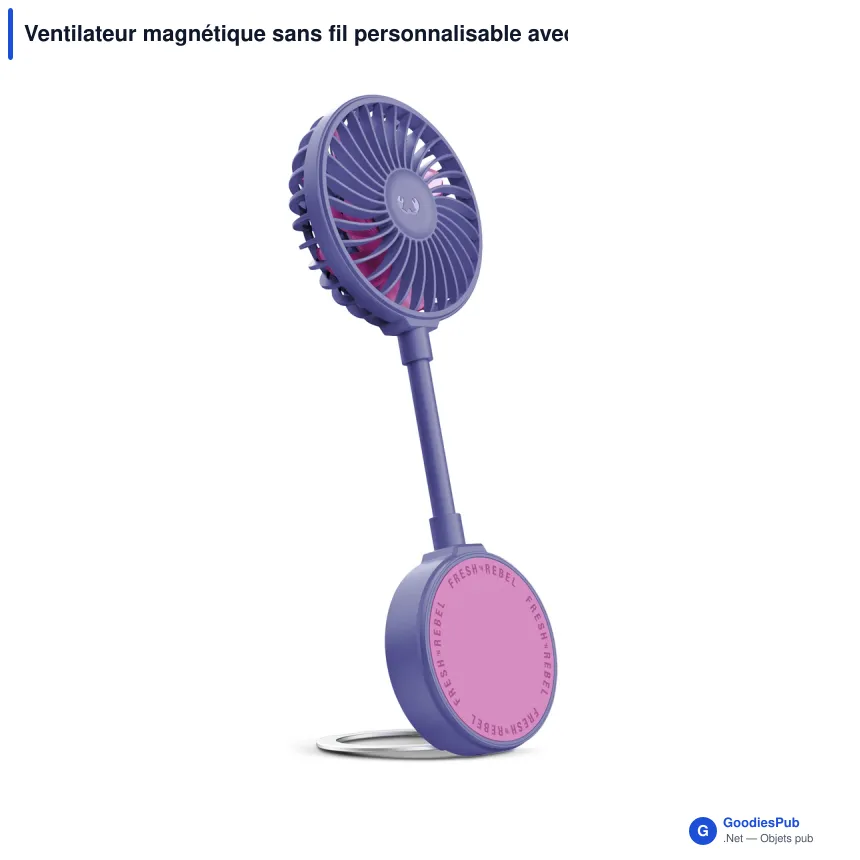 Ventilateur magnétique sans fil personnalisable avec logo - Fresh 'n Rebel - Image 2