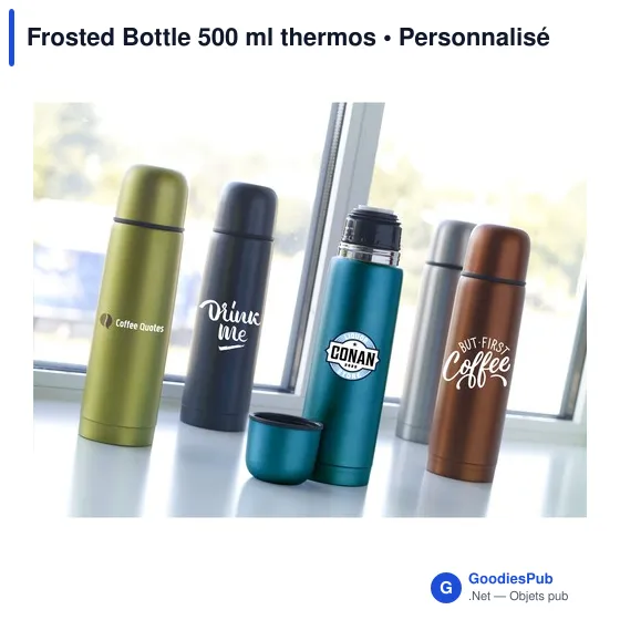 Bouteille isotherme personnalisable 500 ml avec logo - Frosted Bottle - Image 8
