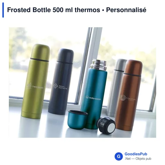 Bouteille isotherme personnalisable 500 ml avec logo - Frosted Bottle - Image 9