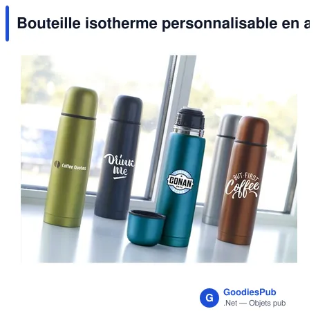 Bouteille isotherme personnalisable en acier inoxydable recyclé - Frostedavec logo