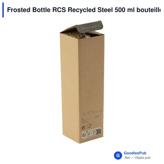 Bouteille isotherme personnalisable en acier inoxydable recyclé - Frostedavec logo - Image 11