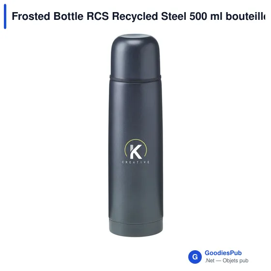Bouteille isotherme personnalisable en acier inoxydable recyclé - Frostedavec logo - Image 12