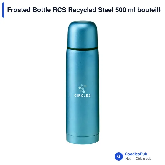 Bouteille isotherme personnalisable en acier inoxydable recyclé - Frostedavec logo - Image 6