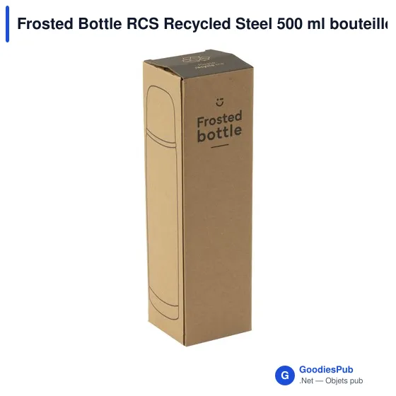 Bouteille isotherme personnalisable en acier inoxydable recyclé - Frostedavec logo - Image 10