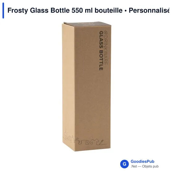 Bouteille en verre personnalisable Frosty Glass Bottle 550 ml avec logo - Image 3