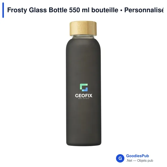 Bouteille en verre personnalisable Frosty Glass Bottle 550 ml avec logo - Image 5